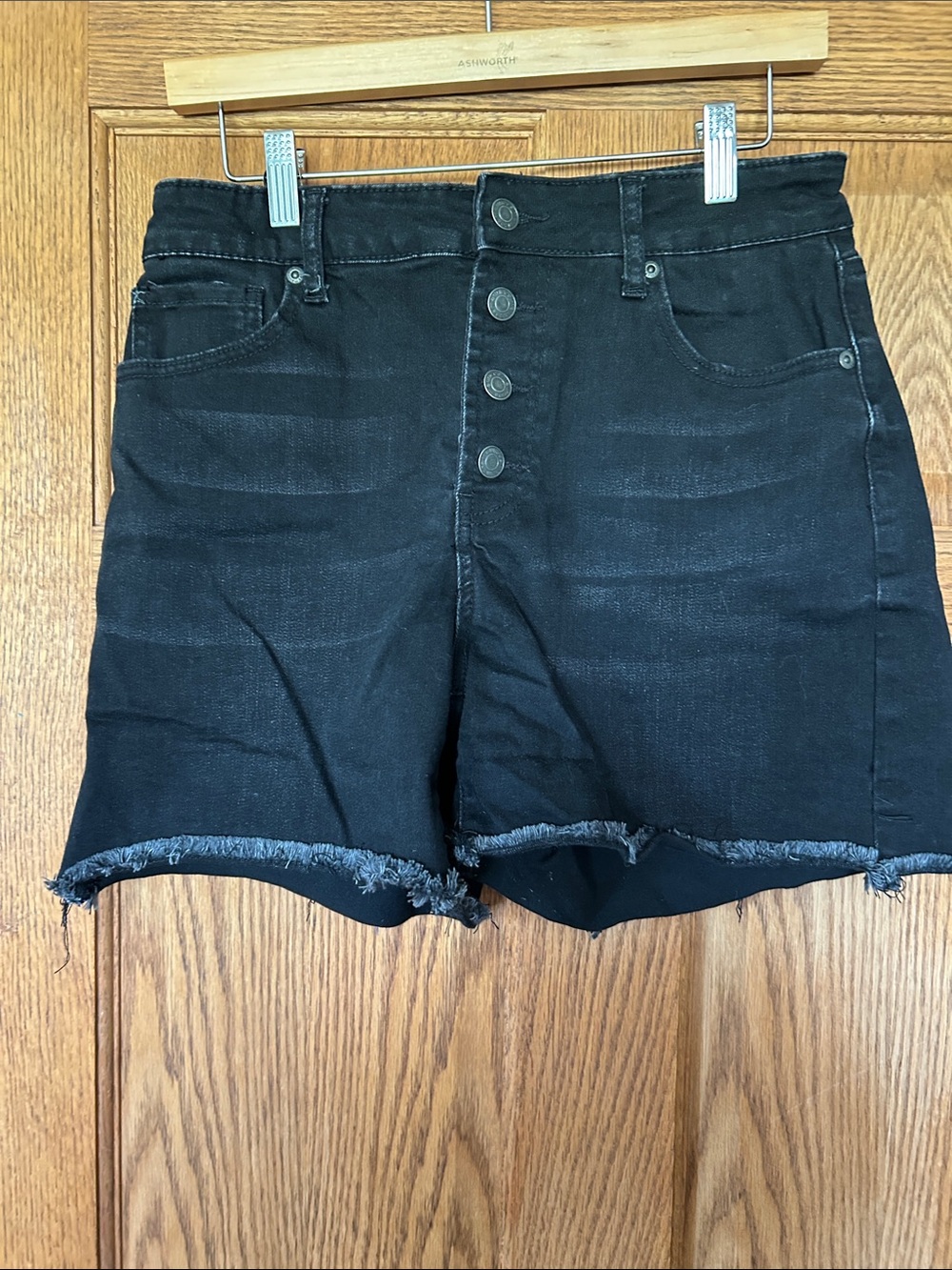 Maurices Black High-Rise Button-Fly Denim Shorts